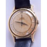 A GOLD OMEGA AUTOMATIC CHRONOMETER WRISTWATCH. 3.25 cm wide.
