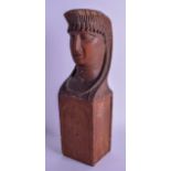 A 19TH CENTURY FRENCH EGYPTIAN REVIVAL CARVED FIGURE. 30 cm high.