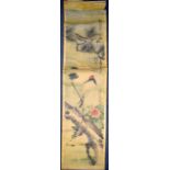A 19TH CENTURY JAPANESE MEIJI PERIOD SCROLL bearing a seal reading Dian Qing, entitled Live as long