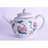 AN EARLY 18TH CENTURY CHINESE EXPORT FAMILLE ROSE TEAPOT Yongzheng/Qianlong, painted with floral spr