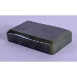 A 1920S RUSSIAN CARVED JADE BLOCK. 6.25 cm x 3.5 cm.