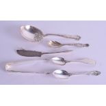 A SMALL COLLECTION OF AMERICAN SILVER FLATWARE AND CUTLERY to include a very rare Combination Ampute
