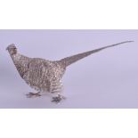 A SILVER TABLE DECORATION in the form of a pheasant. Birmingham 1926. 7 oz. 14 cm wide.