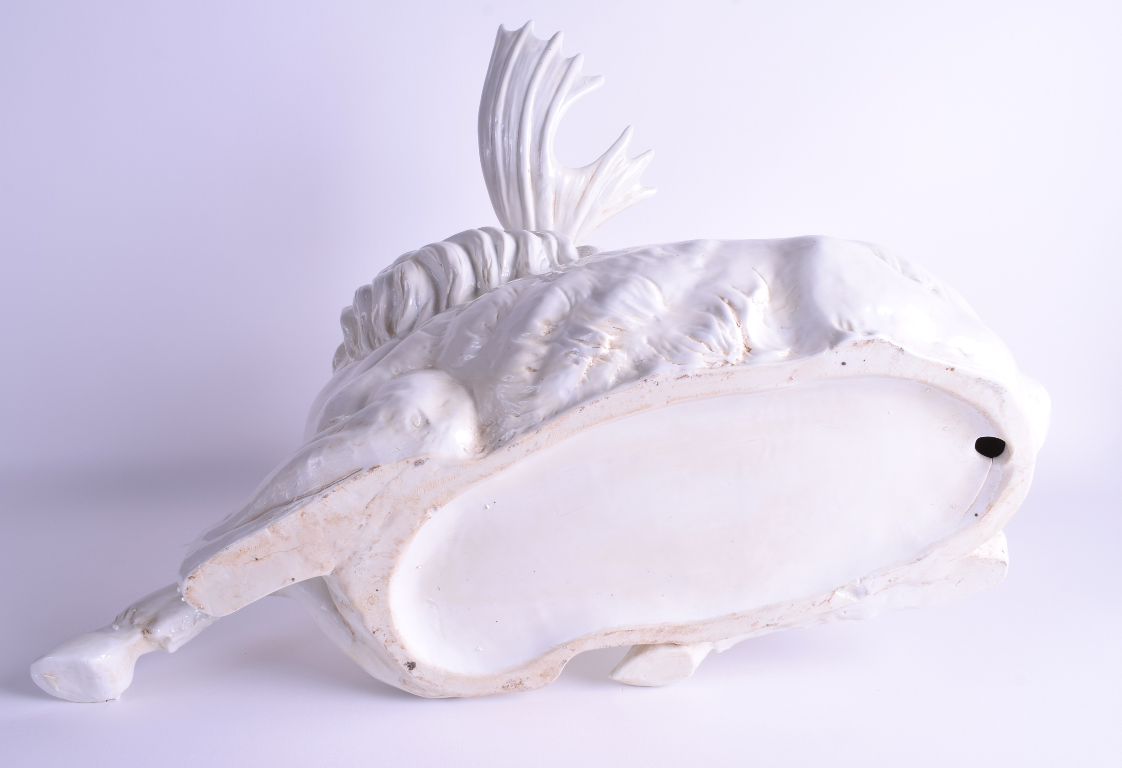 A LARGE CONTINENTAL PORCELAIN GROUP OF A RECUMBANT MOOSE modelled with its head turned. 52 cm x 37 c - Image 4 of 4