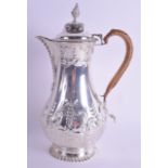 A VICTORIAN SILVER HOT WATER JUG George III style. London 1897. 23 oz. 30 cm high.