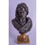 A 19TH CENTURY FRENCH BRONZE BUST by Albert Ernest Carrier Belleuse (1824-1887) modelled as a male w