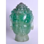 AN EARLY 20TH CENTURY CHINESE CARVED FLUORITE FIGURE OF A BUDDHA HEAD Late Qing. 22 cm x 12 cm.