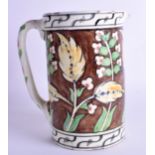 AN UNUSUAL 19TH CENTURY CONTINENTAL IZNIK STYLE FAIENCE JUG painted with stylised floral sprays. 21