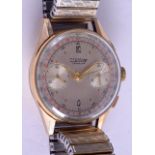 A 1960S 18CT GOLD CHARLES NICOLET TRAMELAN CHRONOMETER WRISTWATCH. 3.5 cm wide.