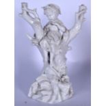 AN EARLY 20TH CENTURY KPM BERLIN PORCELAIN FIGURINE, white glazed in the form of a little girl seate