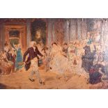 SCOTTISH SCHOOL (20th century), framed oleograph on panel, figures dancing in an grand interior. 17