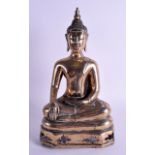 A GOOD 18TH CENTURY SOUTH EAST ASIAN BRONZE BUDDHA modelled seated upon a triangular base. 29 cm x 1