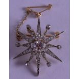 A GOOD VICTORIAN GOLD AND DIAMOND BROOCH of approx 0.8 cts. 2.25 cm wide.