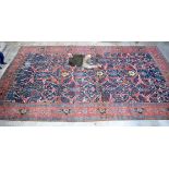 A HUGE 19TH CENTURY NORTH WEST PERSIAN BIDJAR CARPET C1880 decorated with a red and blue banding of