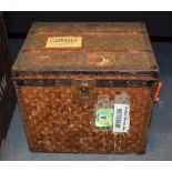 A LOVELY FRENCH LOUIS VUITTON TRAVELLING TRUNK No 132833. 61 cm x 54 cm x 47 cm.