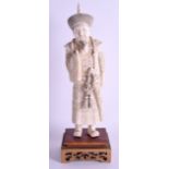 A 19TH CENTURY CHINESE CARVED IVORY IMMORTAL Qing. Ivory 24 cm high.