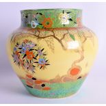 AN ART DECO CARLTONWARE PORCELAIN JARLET painted with flowers and extensive trees. 15 cm wide.