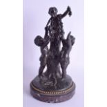 A 19TH CENTURY FRENCH BRONZE FIGURE OF THREE PUTTI by J C Casimir (C1880), modelled upon a naturalis