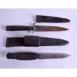 TWO VINTAGE COMMANDO TYPE BRITISH KNIVES. 21 cm & 25 cm long. (2)