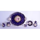A MID 19TH CENTURY FRENCH PORCELAIN TEA FOR ONE PORCELAIN TEASET Sevres style, painted with lovers w