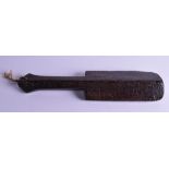 AN 18TH CENTURY ENGLISH TREEN CARVED WOOD BUTTER PAT of fabulous patina with star cross decoration.