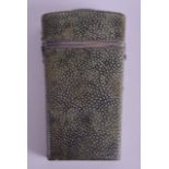 A GOOD GEORGE III SILVER MOUNTED SHAGREEN ETUI with fully fitted interior, the top inscribed I Adlin