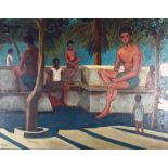 B.J. CHAMBERS CRABTREE (British), framed oil on board, signed & dated 197, "Acapulco Siesta", a dwar