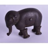 A RARE AMERICAN 1873 PATENT IVES CAST IRON ELEPHANT Toy Co, Bridgport. 8.5 cm wide.