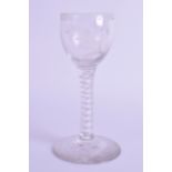 A GEORGE III WINE GLASS. 14 cm high.