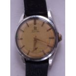 A VINTAGE OMEGA STAINLESS STEEL SEAMASTER WRISTWATCH. 3.25 cm wide.