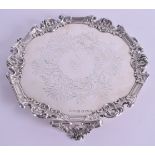 A VICTORIAN SILVER SALVER by Roberts & Slater. Sheffield 1854. 11 oz. 11 cm wide.