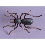 AN EDWARDIAN SILVER AND ENAMEL SPIDER BROOCH. 4.5 cm wide.