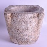 AN 18TH CENTURY CONTINENTAL CARVED MARBLE MORTAR. 17 cm x 17 cm.