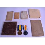 TWO WWI MEDALS & A DEATH PLAQUE presented to 6721 Pte W Hyner 1 Lond R. (qty)