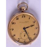 AN ANTIQUE INTERNATIONAL WATCH COMPANY GOLD POCKET WATCH with black numerals. 67.5 grams overall. 4.