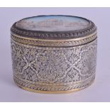 A 19TH CENTURY INDIAN WHITE METAL AND IVORY TAJ MAHAL BOX decorated all over with foliage. 5 oz. 7 c