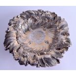 A VICTORIAN SILVER PRESENTATION DISH. Sheffield 1897. 22.7 oz. 25 cm wide.