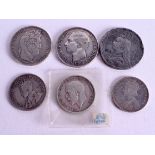 SIX OLD SILVER COINS. 111 grams. (6)