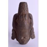A CENTRAL ASIAN CARVED STONE IDOL. 21 cm high.