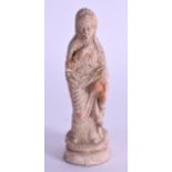 AN EARLY EUROPEAN TERRACOTTA ETRUSCAN ANTIQUITY FIGURE. 10 cm high.