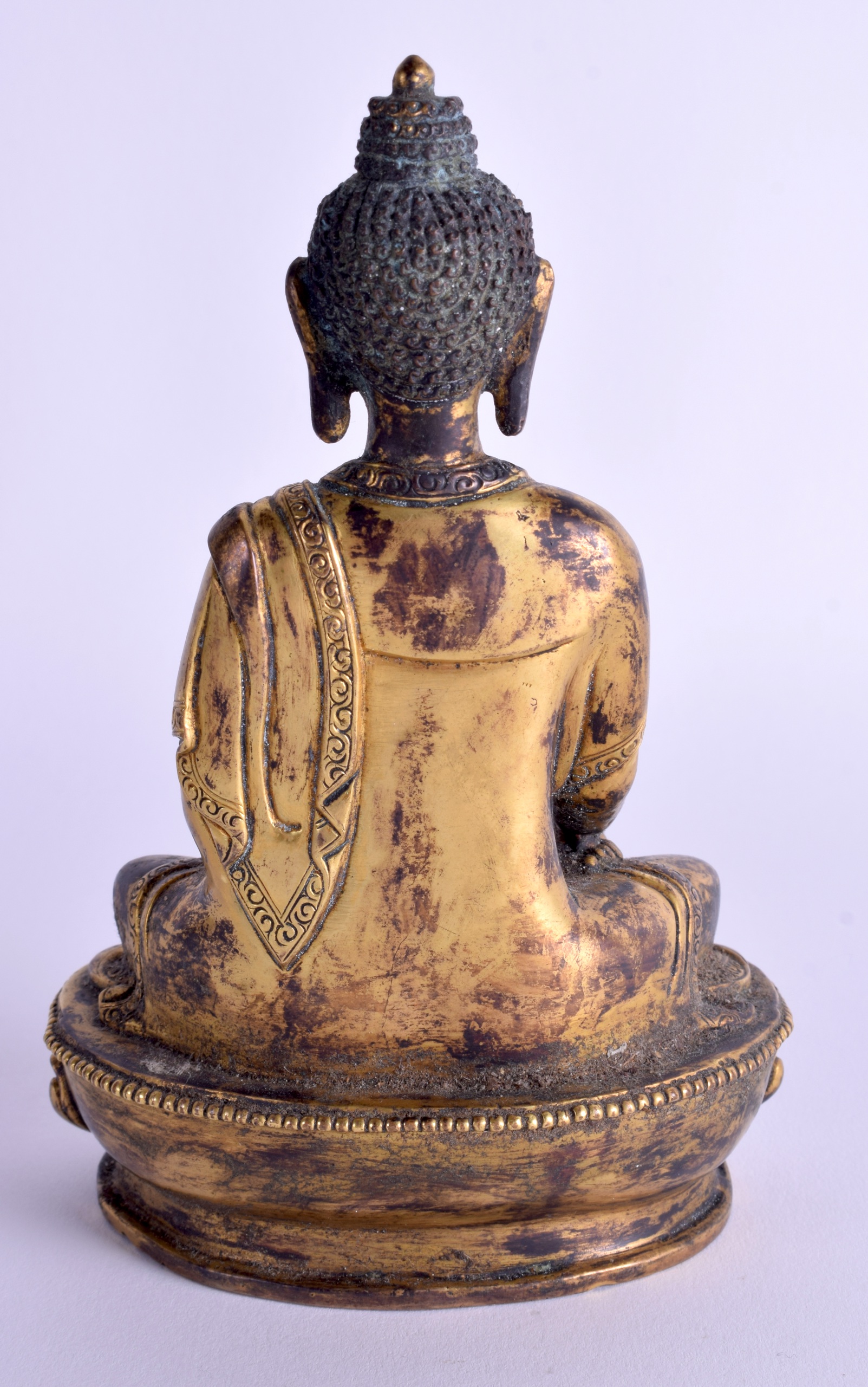 A CHINESE TIBETAN GILT BRONZE BUDDHA. 16 cm high. - Image 2 of 3