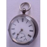 A SILVER POCKET WATCH. 4.75 cm wide.