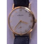 A 9CT GOLD FELCA WRISTWATCH. 2.75 cm wide.