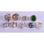 A COLLECTION OF RINGS mainly silver. 95 grams. (qty)