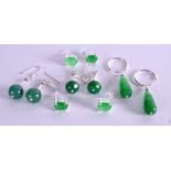 FIVE PAIRS OF SILVER EARRINGS. (10)