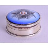 A STERLING SILVER MASONIC PILL BOX. 2.25 cm wide.