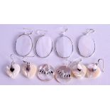 TEN SILVER AND SHELL PENDANTS. (10)