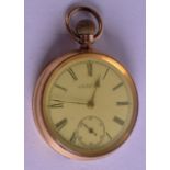 A GOLD PLATED USA WALTHAM POCKET WATCH. 4.75 cm wide.