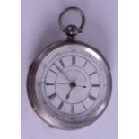 A SILVER MARINE CHONROGRAPH SILVER POCKET WATCH. 5.25 cm wide.