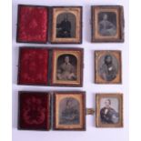 SEVEN VICTORIAN LEATHER CASED PHOTOGRAPHS. (7)